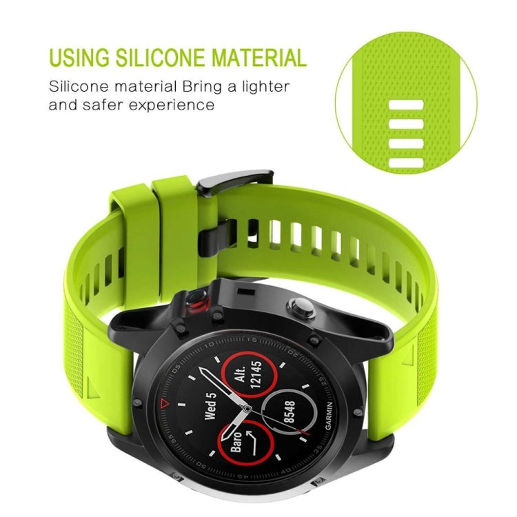 Compatible with Garmin Fenix 5X Plus 26mm Quick Release Silicone Watch Band(Yellow)