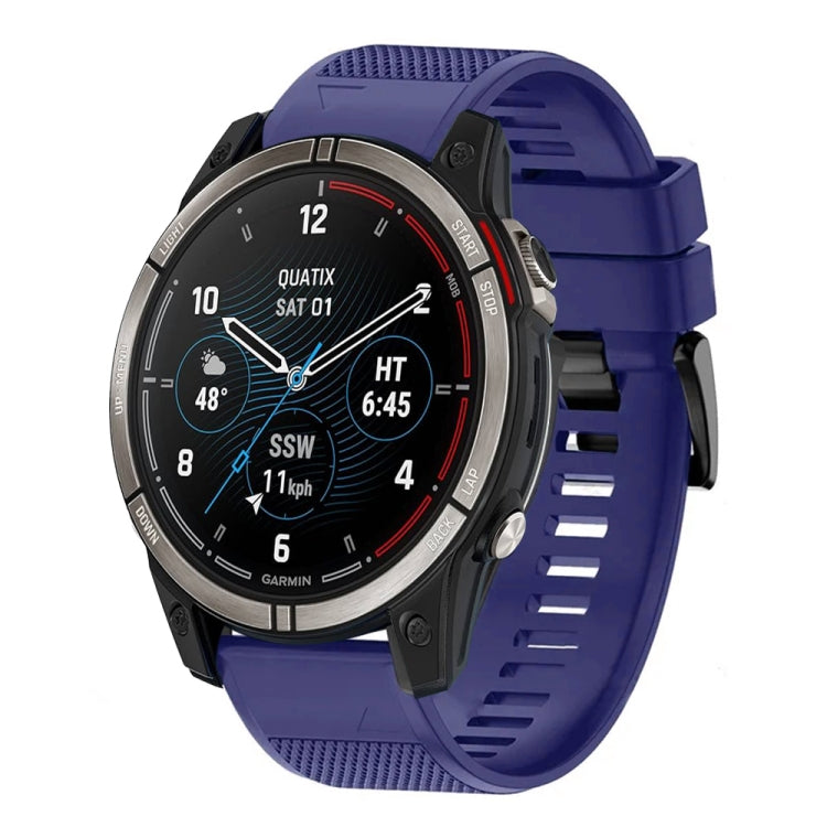 Compatible with Garmin Quatix 7 22mm Quick Release Silicone Watch Band(Midnight Blue)