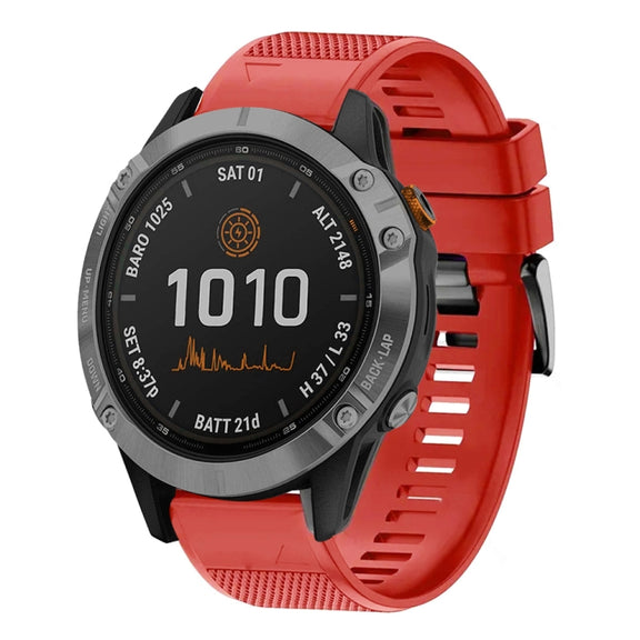Compatible with Garmin Fenix 7 Pro 47mm 22mm Quick Release Silicone Watch Band(Red)