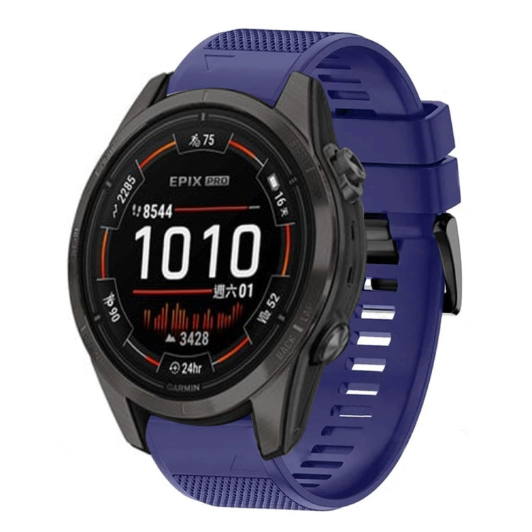 Compatible with Garmin Epix Pro 47mm 22mm Quick Release Silicone Watch Band(Midnight Blue)