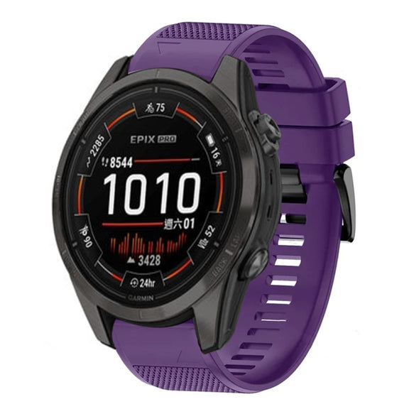 Compatible with Garmin Epix Pro 47mm 22mm Quick Release Silicone Watch Band(Purple)