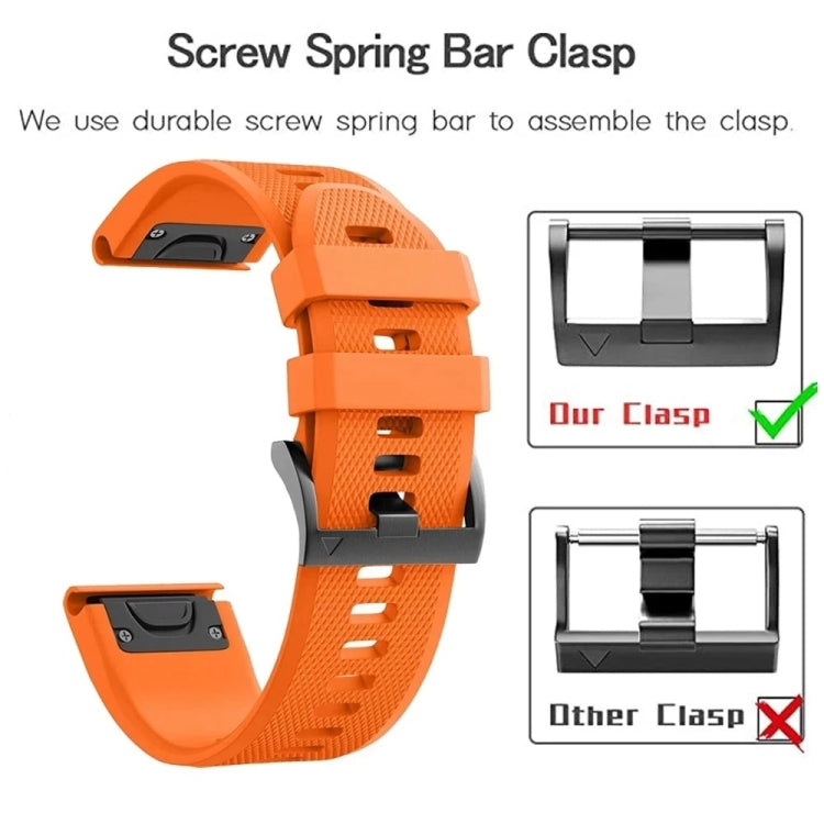 Compatible with Garmin Fenix 6 Sapphire 22mm Quick Release Silicone Watch Band(Orange)