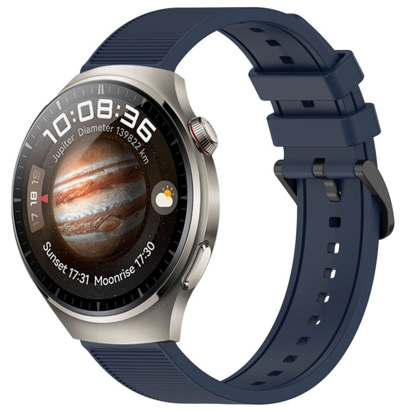 For Huawei Watch 4 Pro 22mm Textured Silicone Solid Color Watch Band(Midnight Blue)