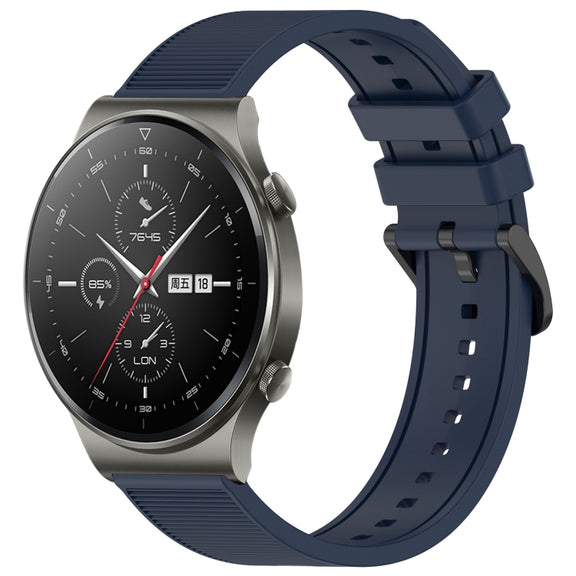 For Huawei GT2 Pro 22mm Textured Silicone Solid Color Watch Band(Midnight Blue)