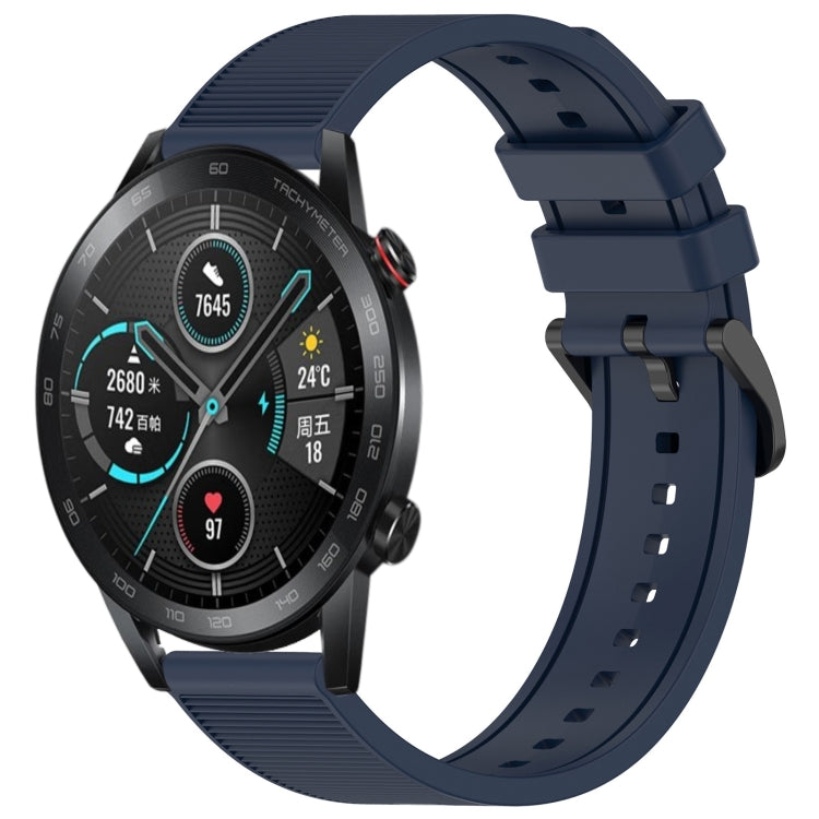 For Honor Magic Watch 2 46mm 22mm Textured Silicone Solid Color Watch Band(Midnight Blue)