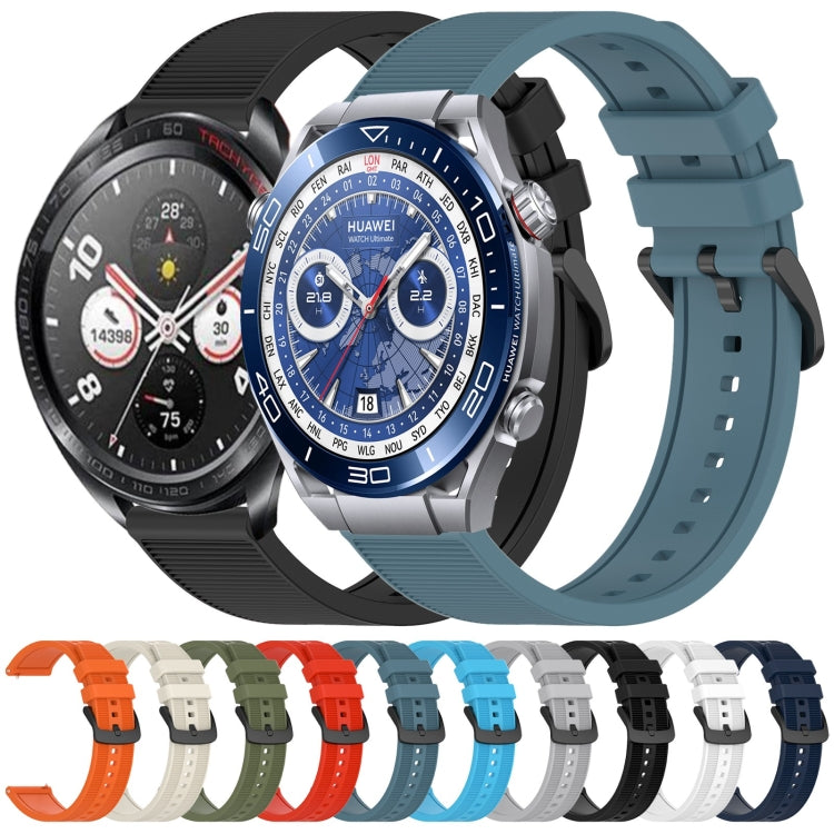 For Honor Watch GS Pro 22mm Textured Silicone Solid Color Watch Band(White)