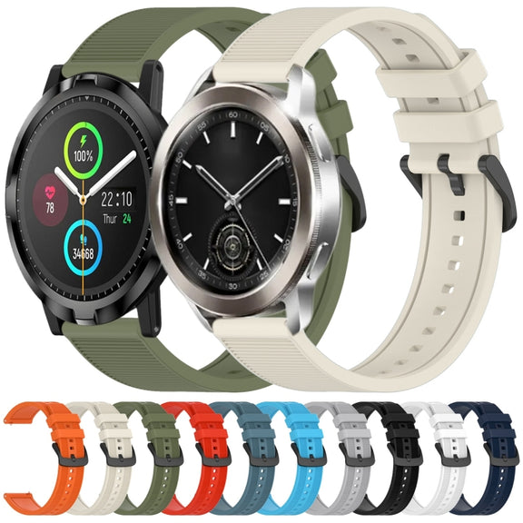 For Xiaomi Haylou RS4 LS12 22mm Textured Silicone Solid Color Watch Band(Black)