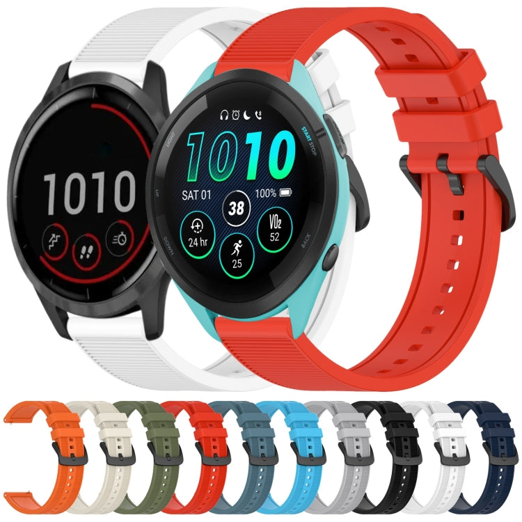 For Garmin Vivoactive 4 22mm Textured Silicone Solid Color Watch Band(Sky Blue)