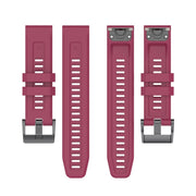 Compatible with Garmin Instinct 2 / Instinct Solid Color Black Buckle Silicone Quick Release Watch Band(Wine Red)