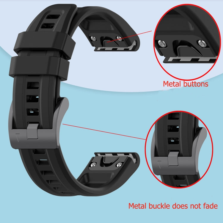 Compatible with Garmin Instinct 2 / Instinct Solid Color Black Buckle Silicone Quick Release Watch Band(Wine Red)