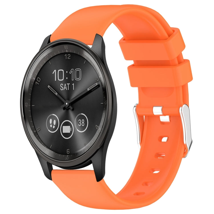 Compatible with Garmin Move Trend 20mm Smooth Solid Color Silicone Watch Band(Orange)