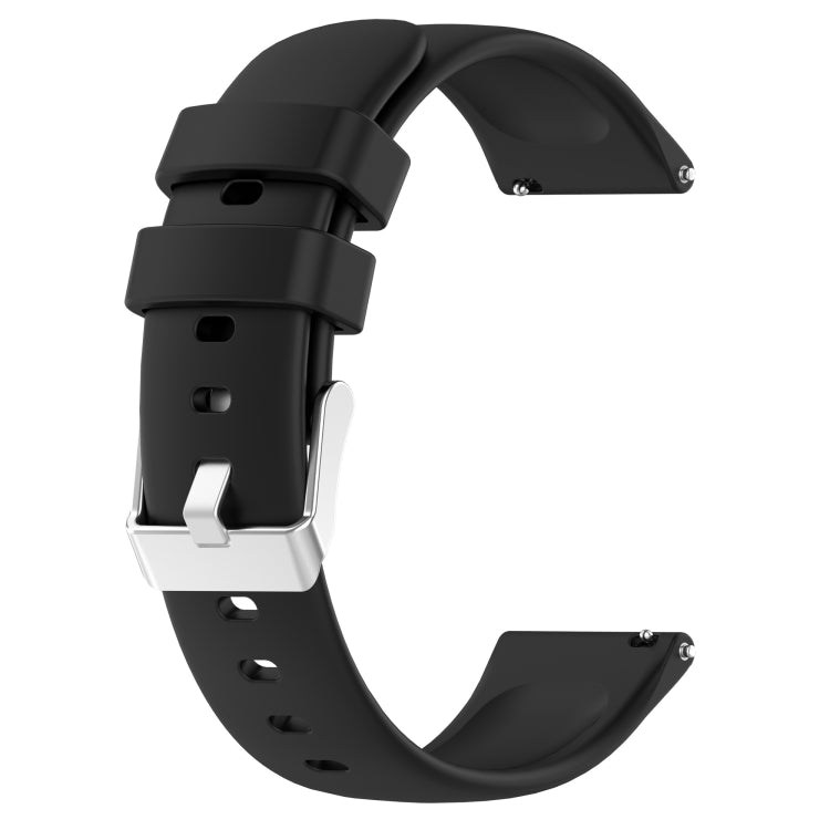 Compatible with Garmin Move Trend 20mm Smooth Solid Color Silicone Watch Band(Black)