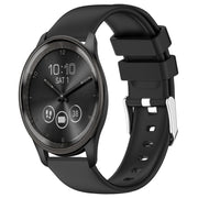 Compatible with Garmin Move Trend 20mm Smooth Solid Color Silicone Watch Band(Black)