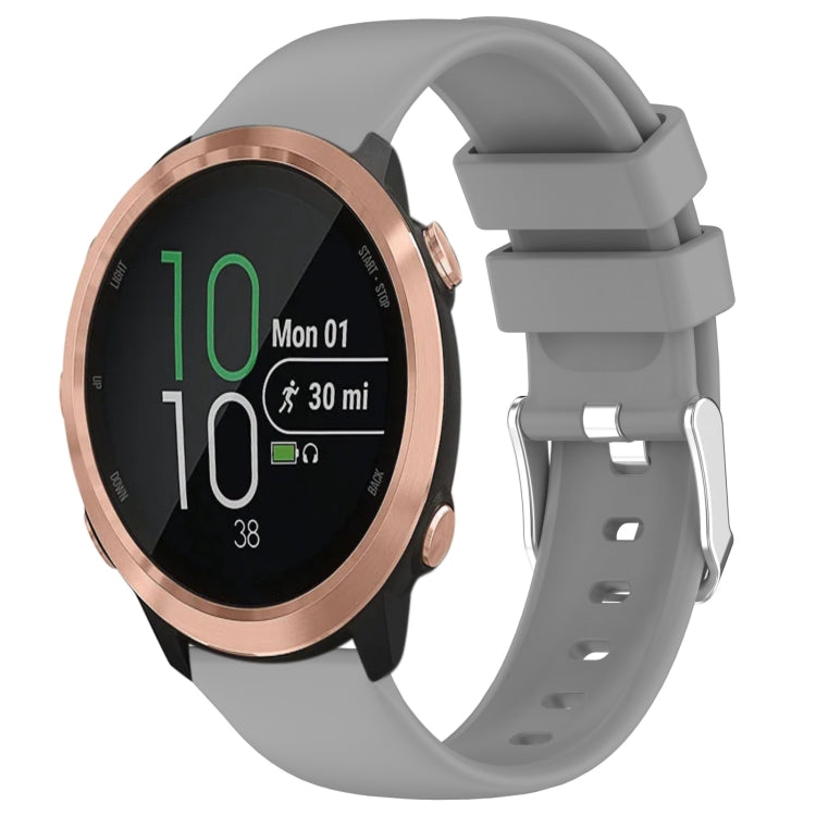 Compatible with Garmin Compatible witherunner 645 20mm Smooth Solid Color Silicone Watch Band(Grey)