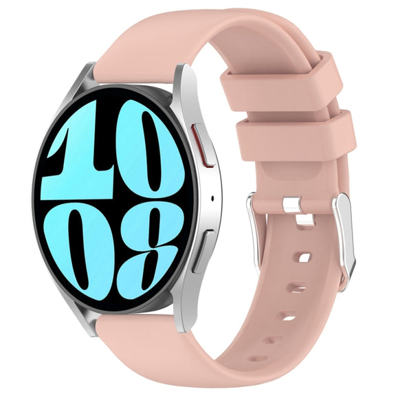 For Samsung Galaxy Watch 6 40mm 20mm Smooth Solid Color Silicone Watch Band(Pink)