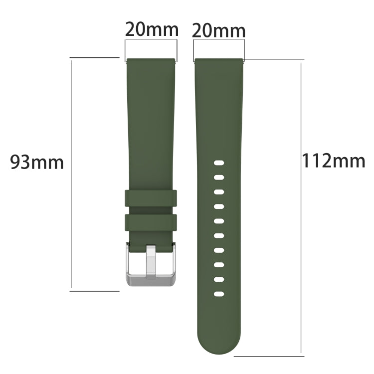 For Huawei Watch GT2 42mm 20mm Smooth Solid Color Silicone Watch Band(White)