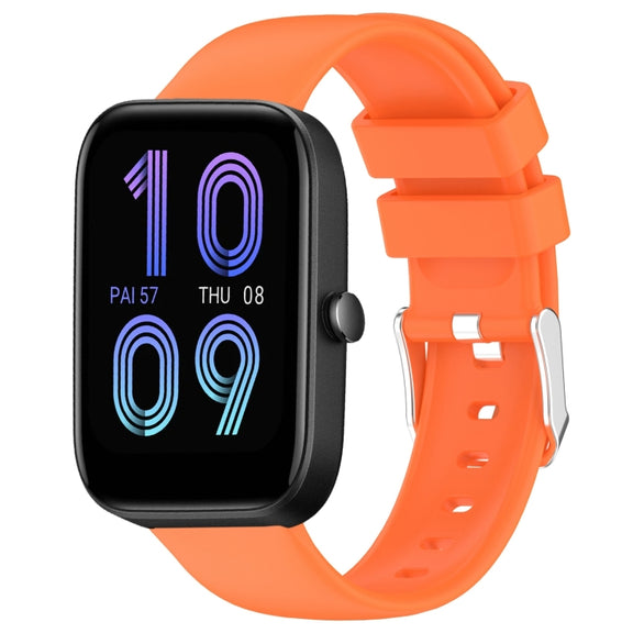 For Amazfit Bip 3 Pro 20mm Smooth Solid Color Silicone Watch Band(Orange)