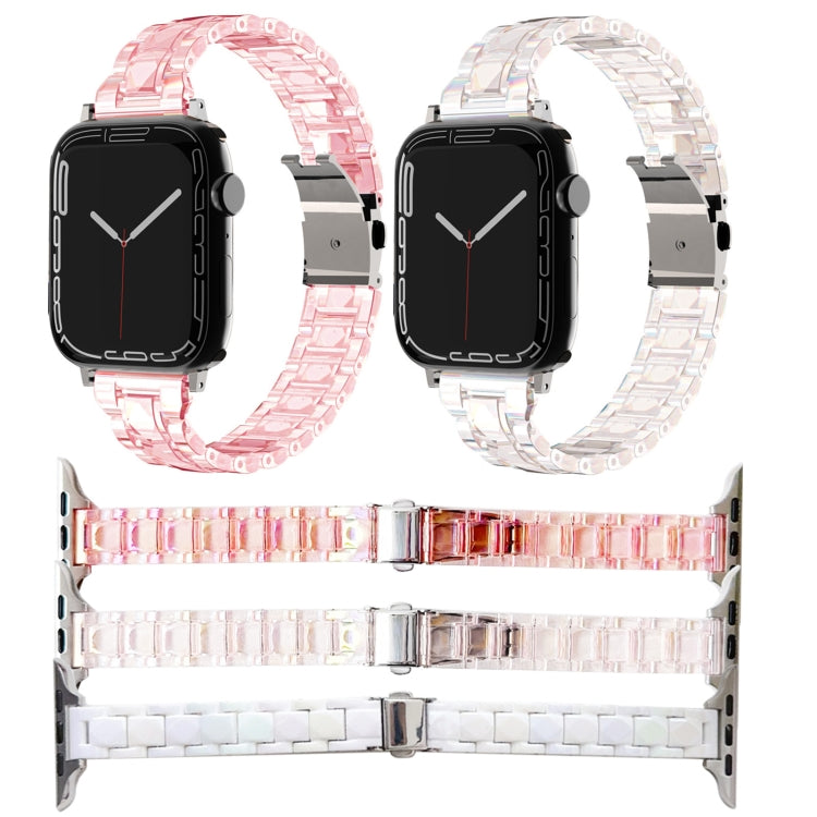 For Apple Watch SE 2023 44mm Laser PC Colorful 12mm Slim Watch Band(White)