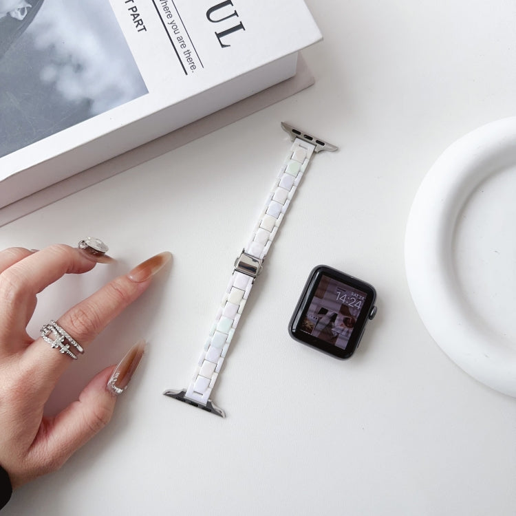 For Apple Watch Series 5 40mm Laser PC Colorful 12mm Slim Watch Band(White)