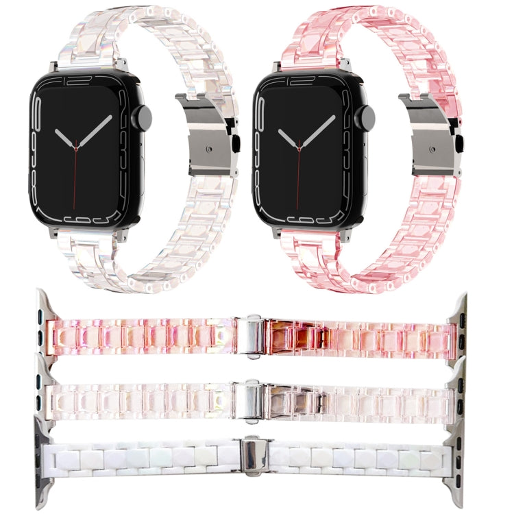 For Apple Watch SE 2023 44mm Laser PC Colorful 20mm Slim Watch Band(White)