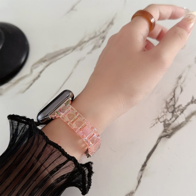 For Apple Watch Series 9 41mm Laser PC Colorful 20mm Slim Watch Band(Pink)