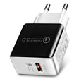 1USB QC 3.0 Wire Drawing Quick Charger EU Plug(black) - USB Charger by PMC TechLife | Online Shopping South Africa | PMC TechLife | Buy Now Pay Later Mobicred