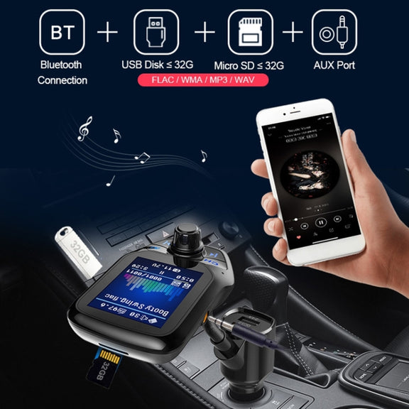 T43 Car Bluetooth Mp3 Multi-function Large Color Screen QC3.0 Bluetooth Car Charge Lossless Car Bluetooth Player