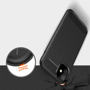For iPhone 11 Brushed Texture Carbon Fiber TPU Case (Black)