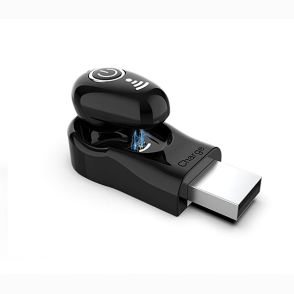 S650 Second GenerationMini Invisible Bluetooth Earphone with Microphone (Black)