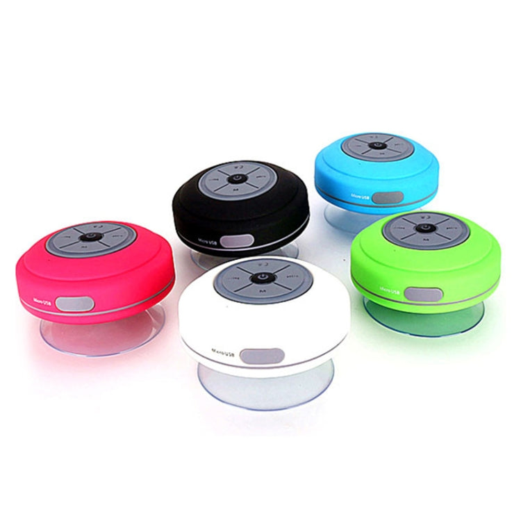 BTS-09 Wireless Bluetooth Speaker Water-resistant Led FM Radio Subwoofer Bluetooth Column TF Card Suction Cup Mini Shower Speaker(Black)