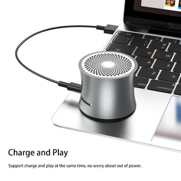 EWA A104 Bluetooth Speaker MP3 Player Portable Speaker Metallic USB Input MP3 Player Stereo Multimedia Speaker(Grey)