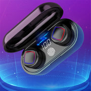 TWS Fingerprint Touch Bluetooth Headset LED Battery Display With Charging Bin(White)