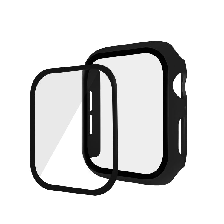 ENKAY Hat-prince Full Coverage PC Case + Tempered Glass Protector for Apple Watch Series 5 / 4 44mm(Black)
