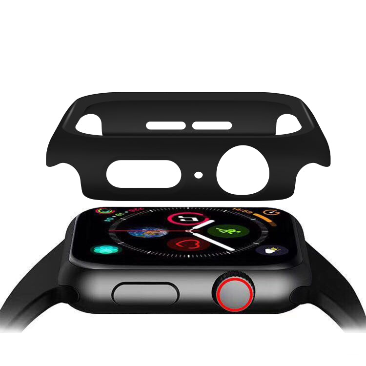 ENKAY Hat-prince Full Coverage PC Case + Tempered Glass Protector for Apple Watch Series 5 / 4 44mm(Black)