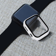 ENKAY Hat-prince Full Coverage PC Case + Tempered Glass Protector for Apple Watch Series 5 / 4 44mm(White)