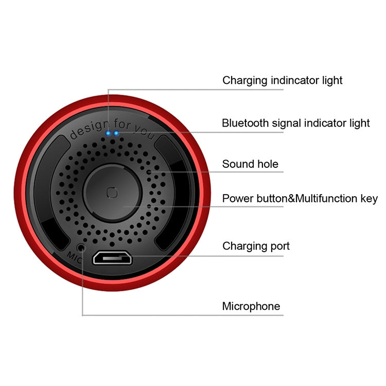 M9 Bluetooth5.0 Subwoofer Portable Speaker Aluminium Alloy Body Music Player(White)