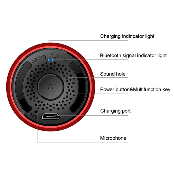 M9 Bluetooth5.0 Subwoofer Portable Speaker Aluminium Alloy Body Music Player(White)