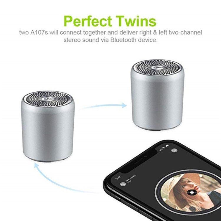 EWA A107 TWS Portable Super Mini Subwoofer Water-resistant Bluetooth Speaker(Rose Gold)