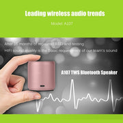 EWA A107 TWS Portable Super Mini Subwoofer Water-resistant Bluetooth Speaker(Rose Gold)