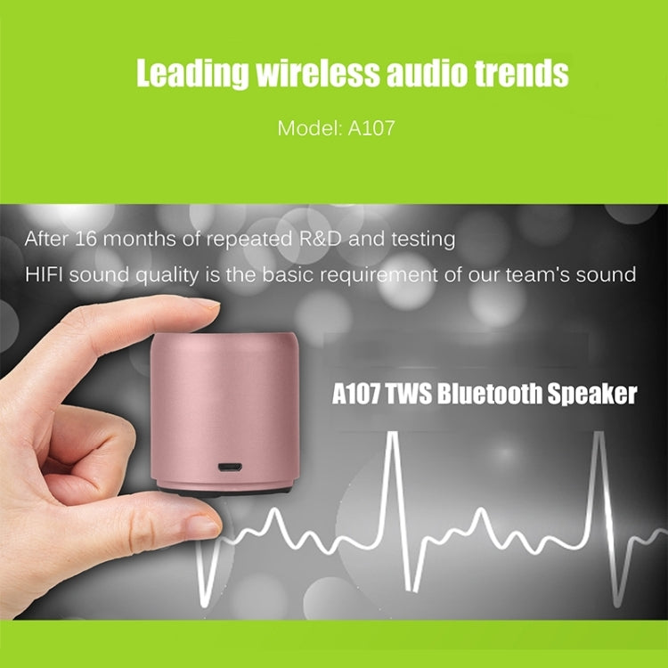 EWA A107 TWS Portable Super Mini Subwoofer Water-resistant Bluetooth Speaker(Rose Gold)