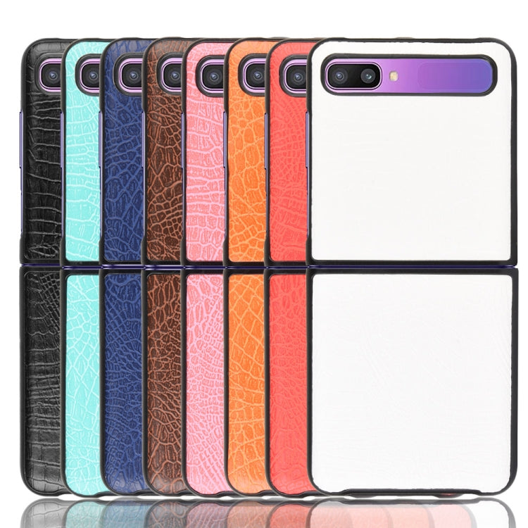 For Galaxy Z Flip Shockproof Crocodile Texture PC + PU Case(Red)