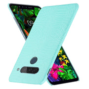 For LG G8S ThinQ Shockproof Crocodile Texture PC + PU Case(Light green)