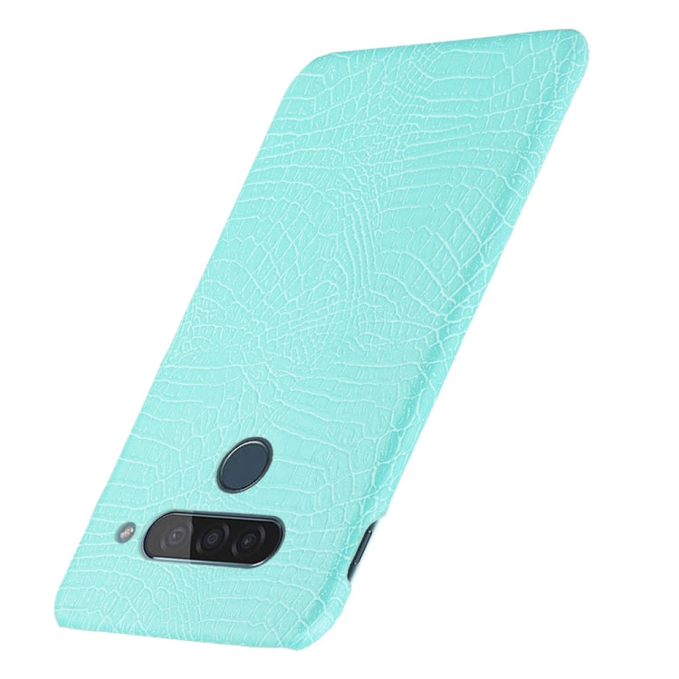 For LG G8S ThinQ Shockproof Crocodile Texture PC + PU Case(Light green)