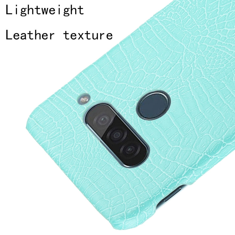 For LG G8S ThinQ Shockproof Crocodile Texture PC + PU Case(Light green)