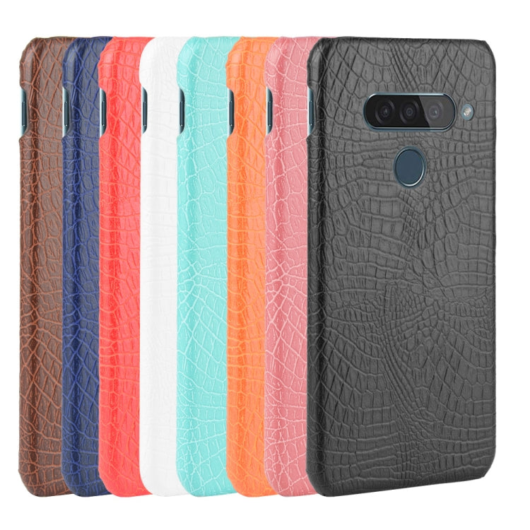 For LG G8S ThinQ Shockproof Crocodile Texture PC + PU Case(Light green)