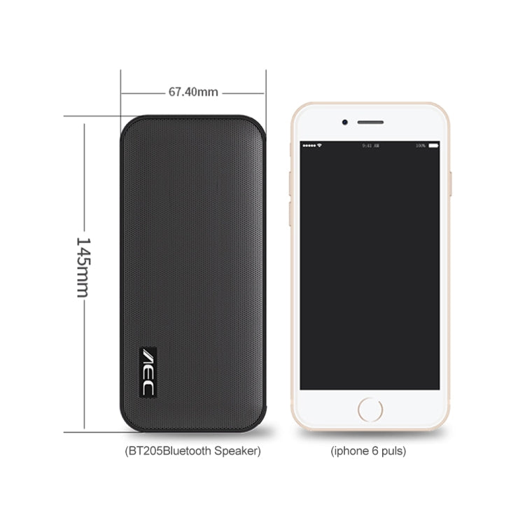 AEC BT-205 Portable Wireless Bluetooth Speaker Stereo Music Loudspeaker Built-in Microphone, Support TF Card(Black)