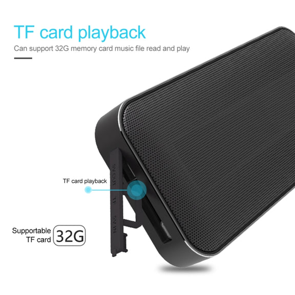 AEC BT-205 Portable Wireless Bluetooth Speaker Stereo Music Loudspeaker Built-in Microphone, Support TF Card(Black)