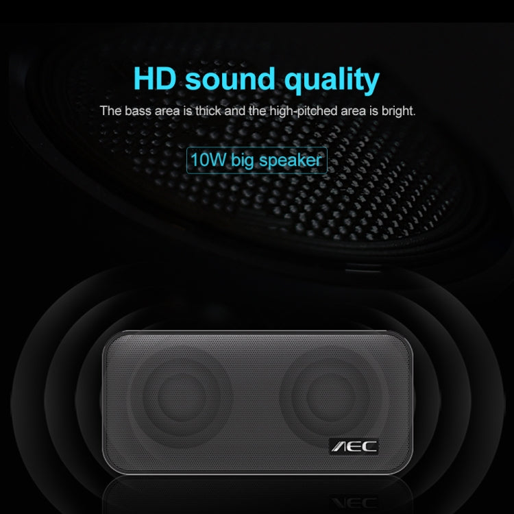 AEC BT-205 Portable Wireless Bluetooth Speaker Stereo Music Loudspeaker Built-in Microphone, Support TF Card(Black)