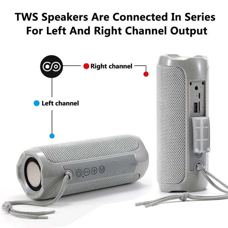 T&G TG191 10W Water-resistant Bluetooth Speaker Stereo Double Diaphragm Subwoofer Portable Audio FM Radio(Blue)