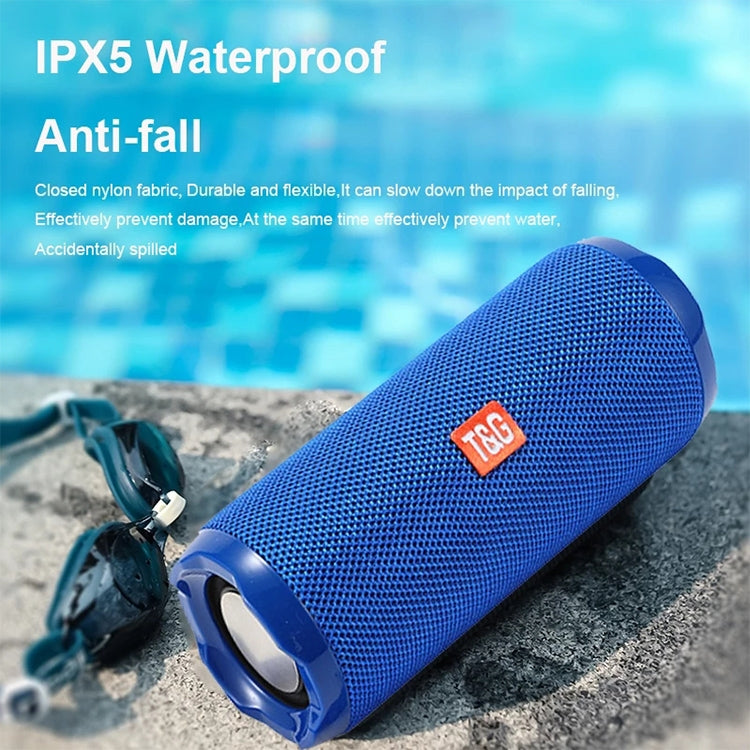 T&G TG191 10W Water-resistant Bluetooth Speaker Stereo Double Diaphragm Subwoofer Portable Audio FM Radio(Blue)